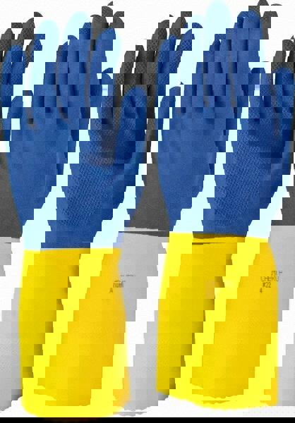 Chemical Resistant Gloves: Size Large, 27.00 Thick, Latex, Latex, Supported,